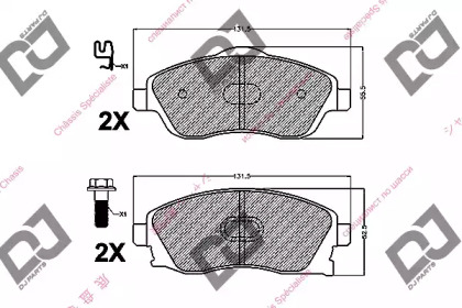 Комплект тормозных колодок BP1291 DJ PARTS